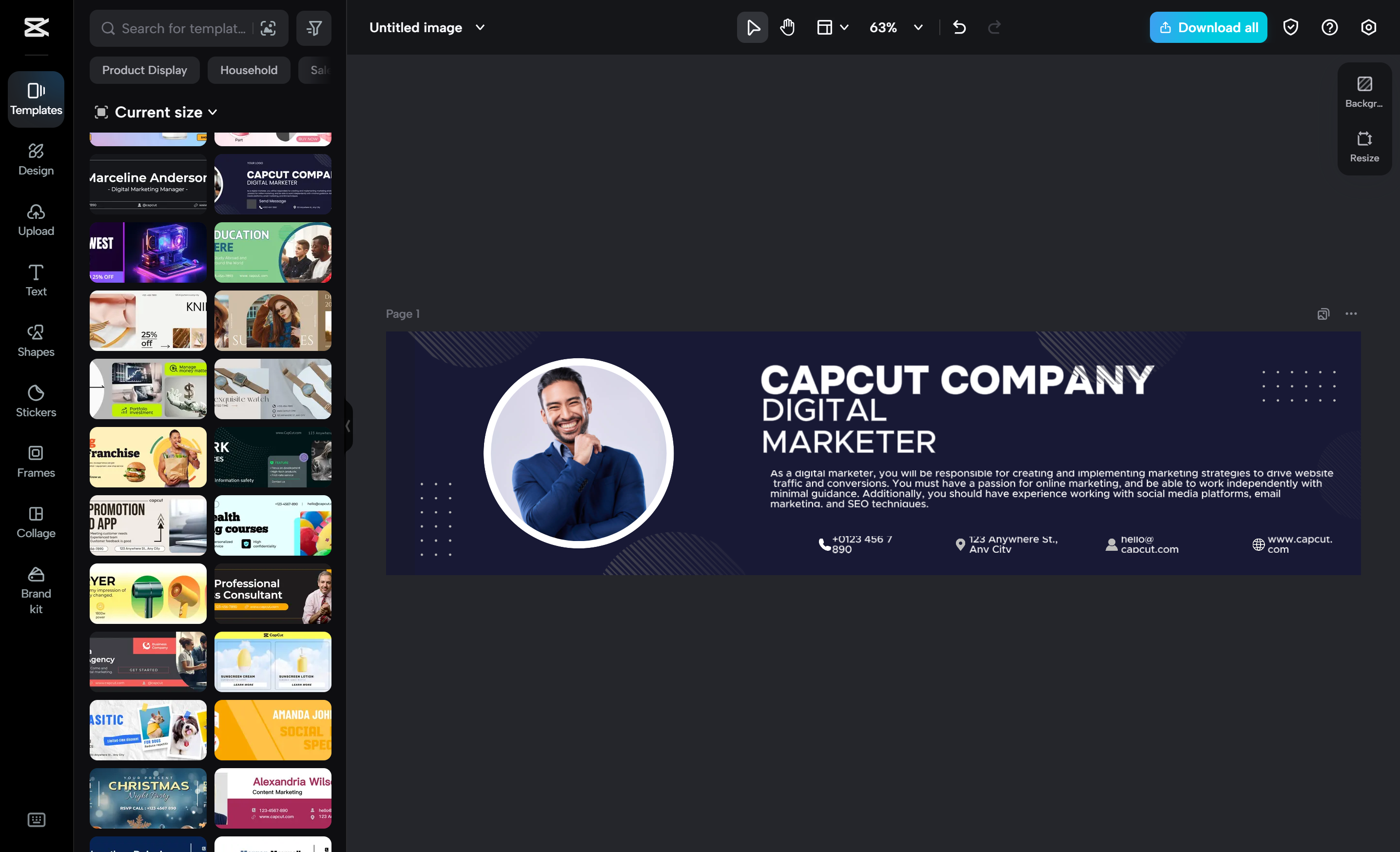 Interface de l' CapCut éditeur vidéo de bureau