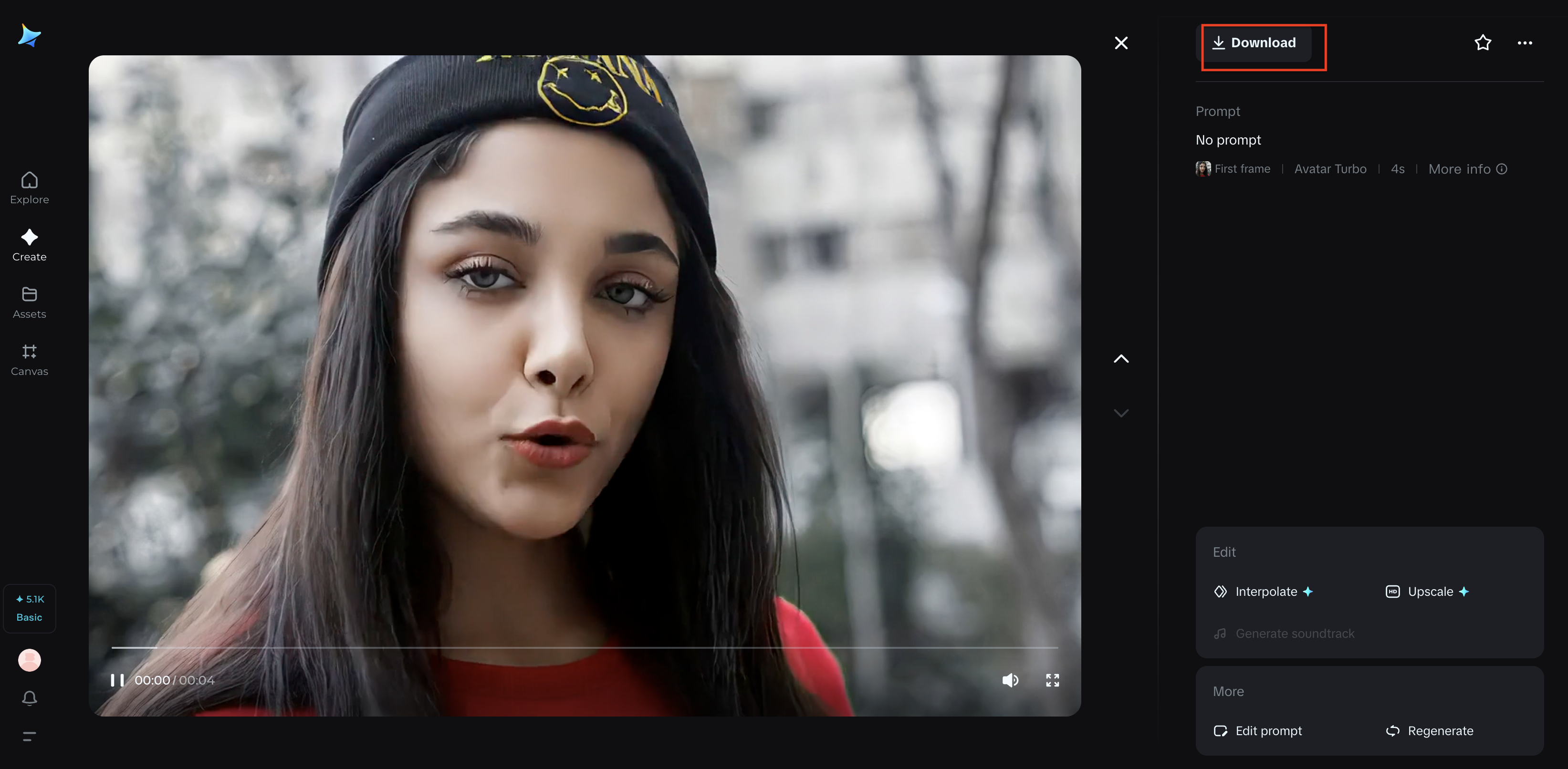Download the avatar video