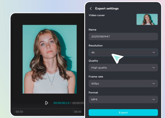 Export videos in up to 4K
