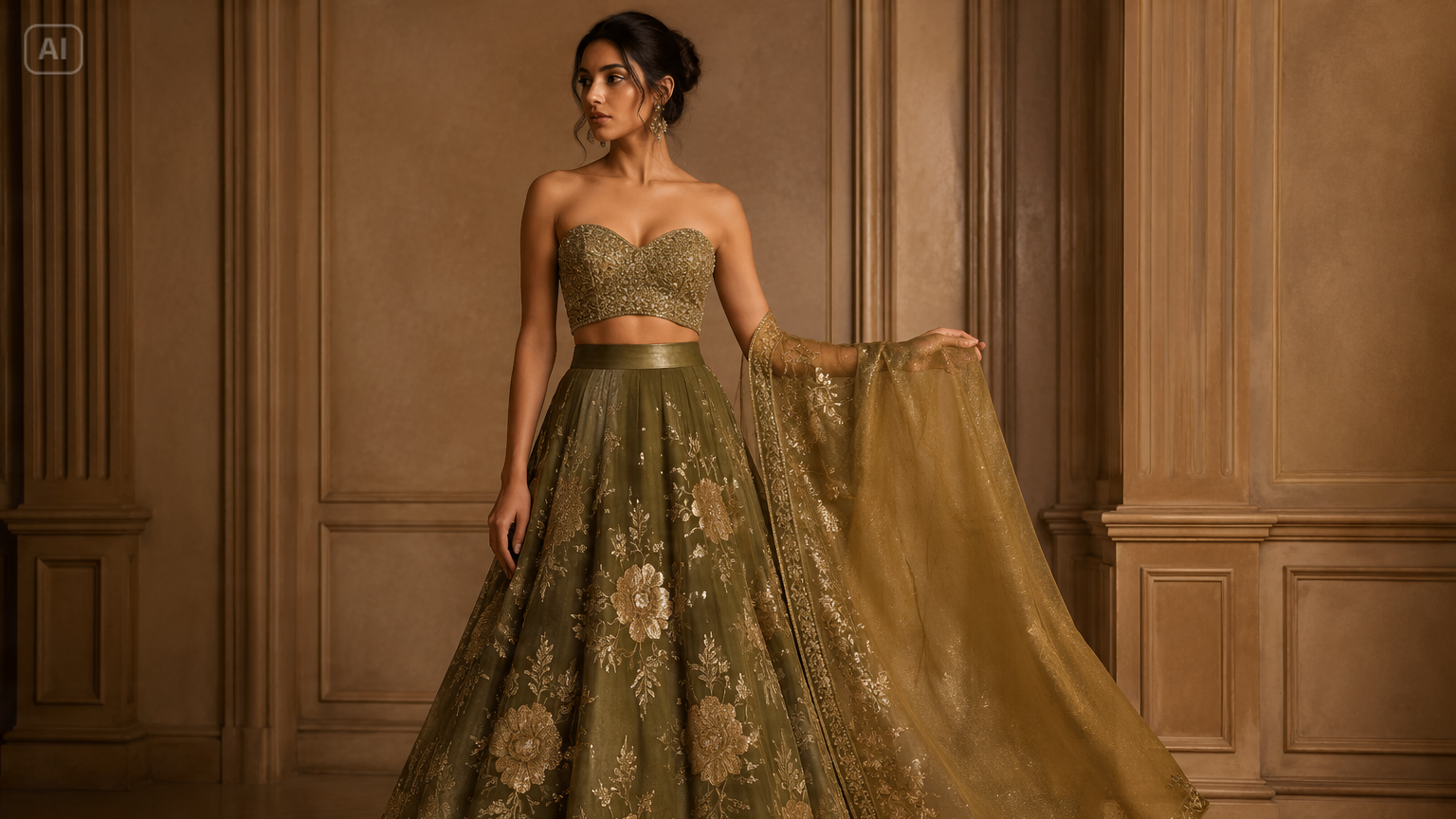 snabb sett tjej lehenga