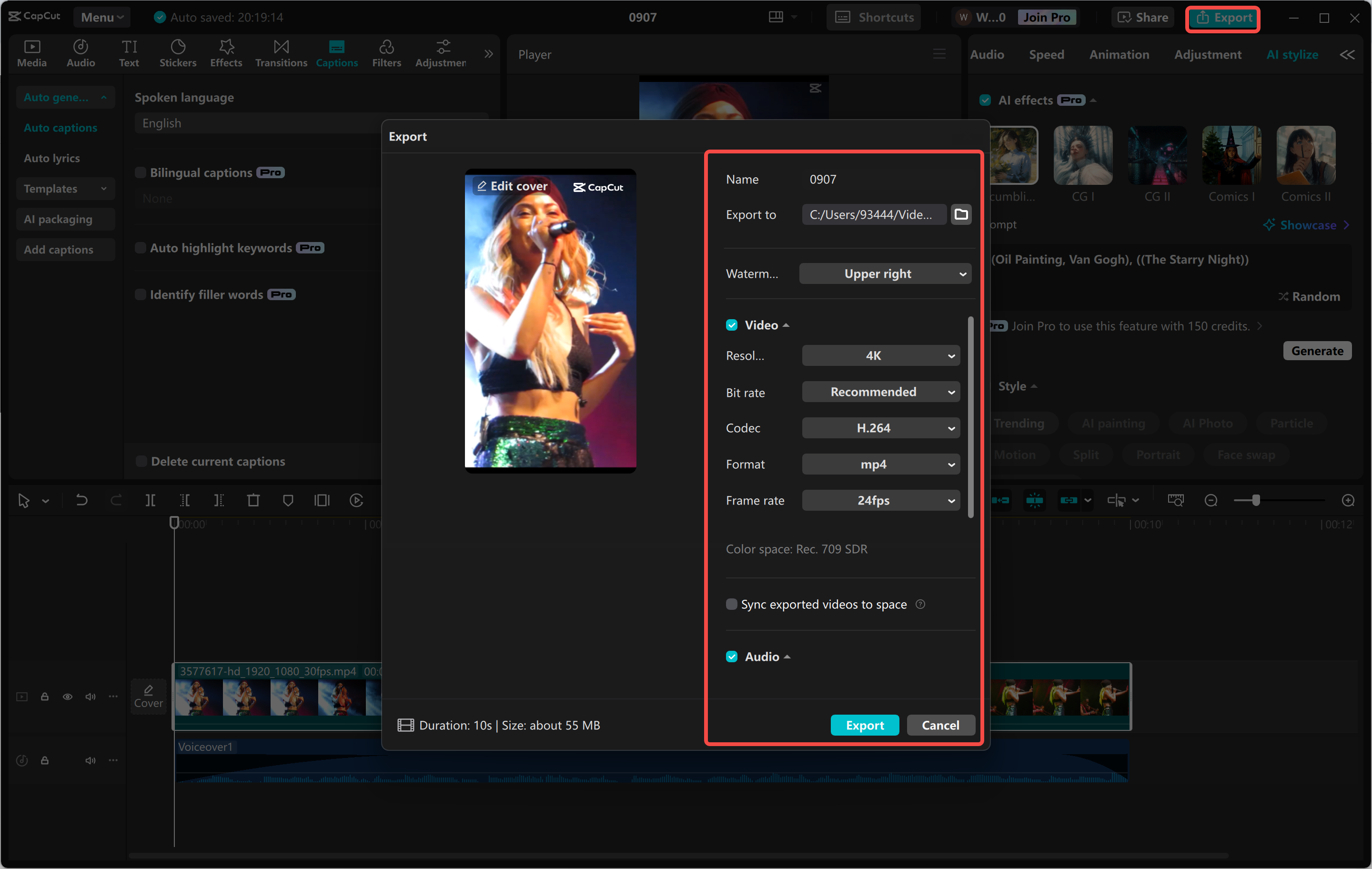 Exporter une vidéo à partir de l' CapCut éditeur vidéo de bureau