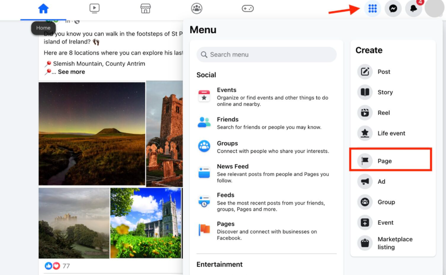 Créez votre page Facebook Business