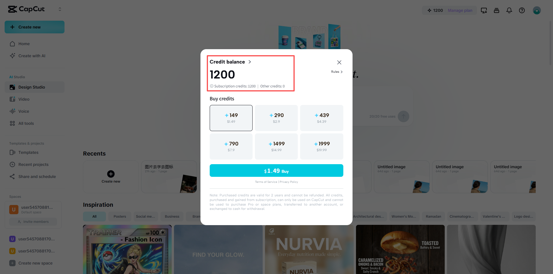 Verifica crediti esistenti