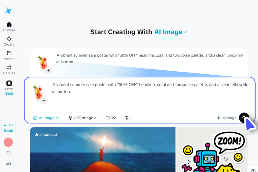 Write your prompt or upload your product