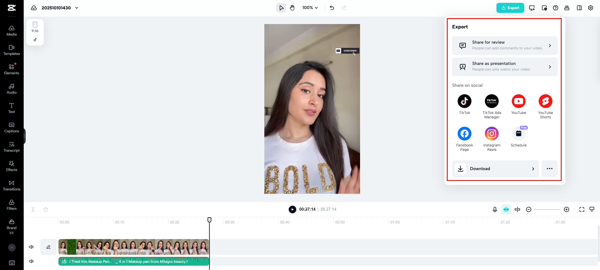 Export and share