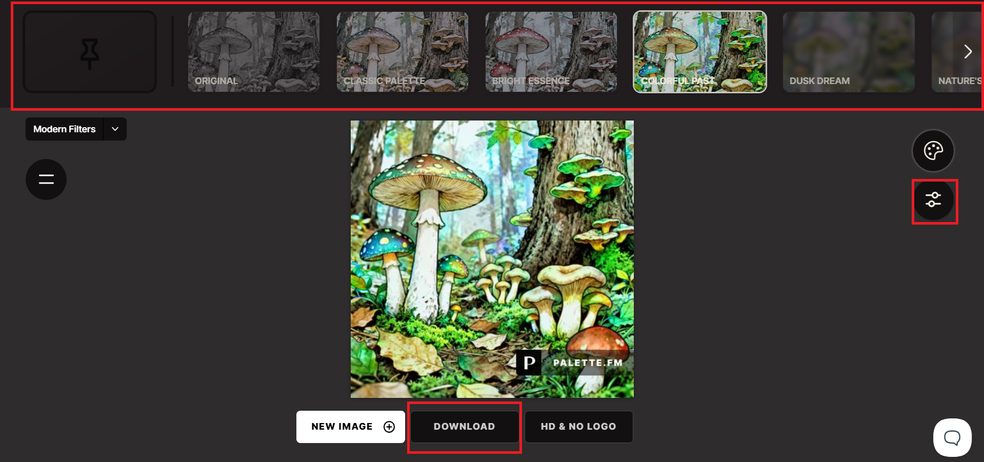 Apply color styles and download