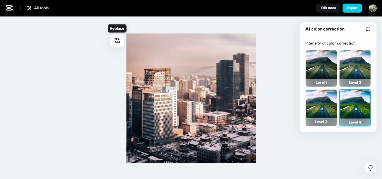 AI color correction