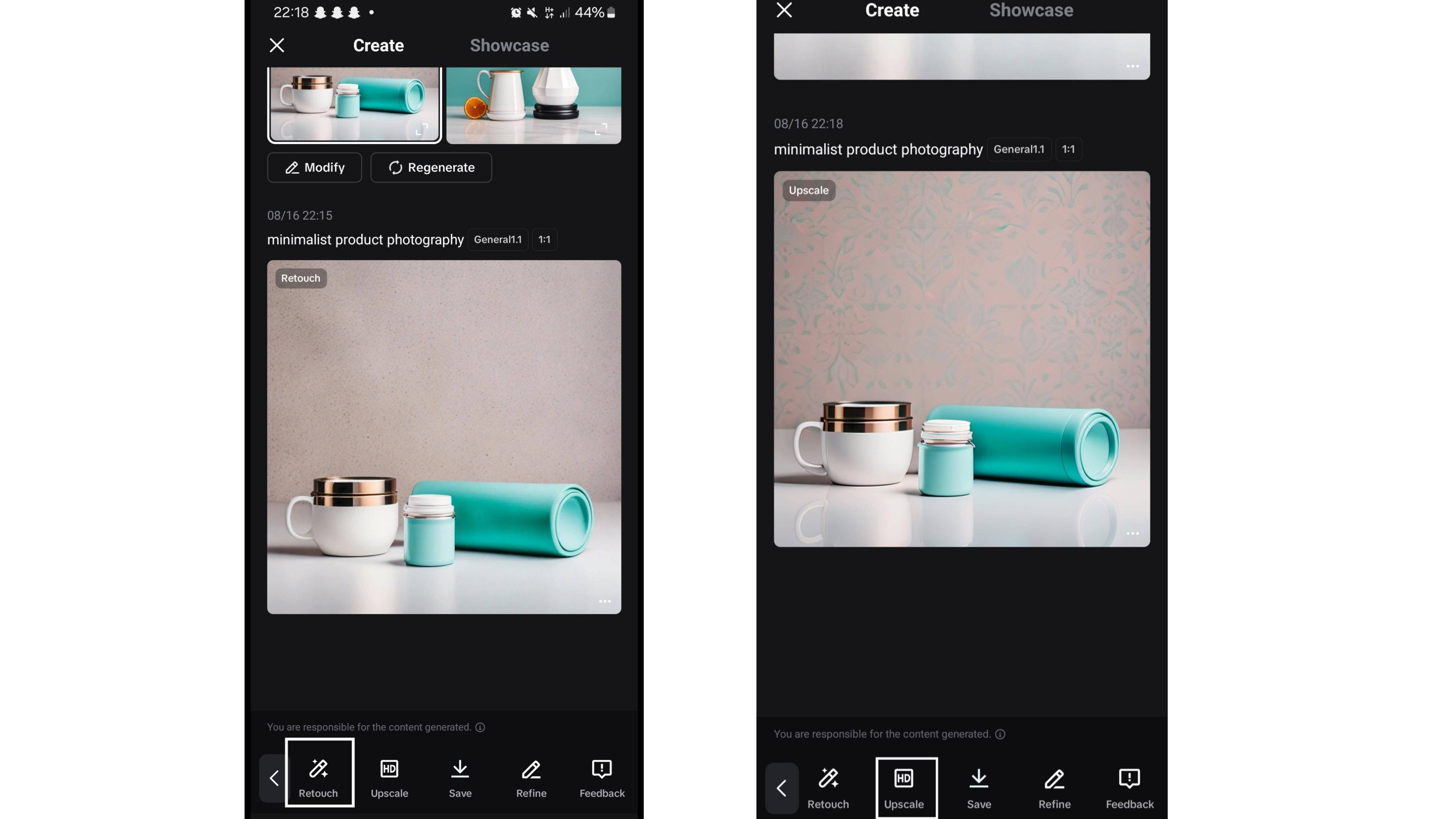 CapCut Ap —Teks ke gambar — Retouch &amp; upscale dengan satu klik