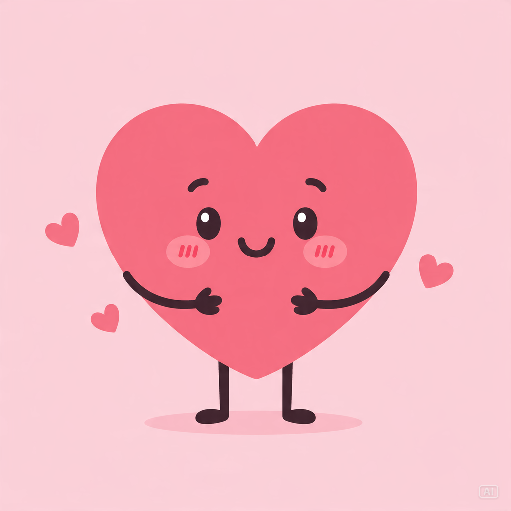 Blushing heart character image generated by Pippit