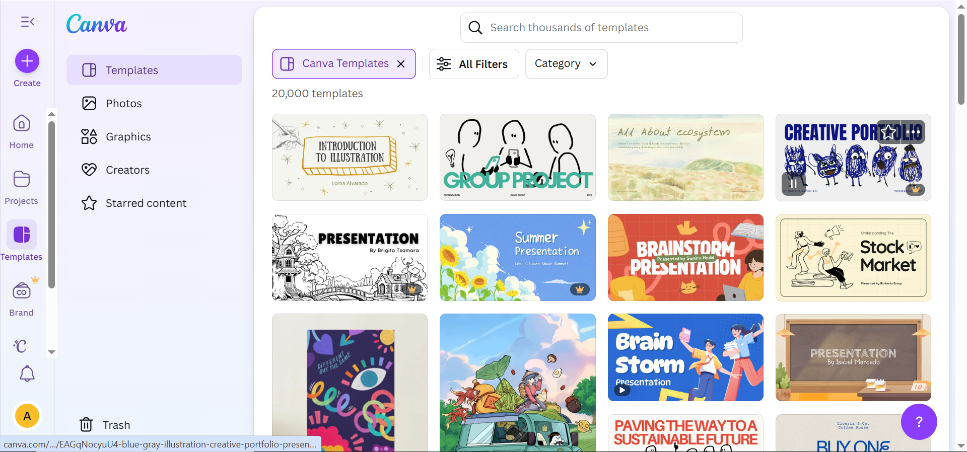 Canva Pagina principală