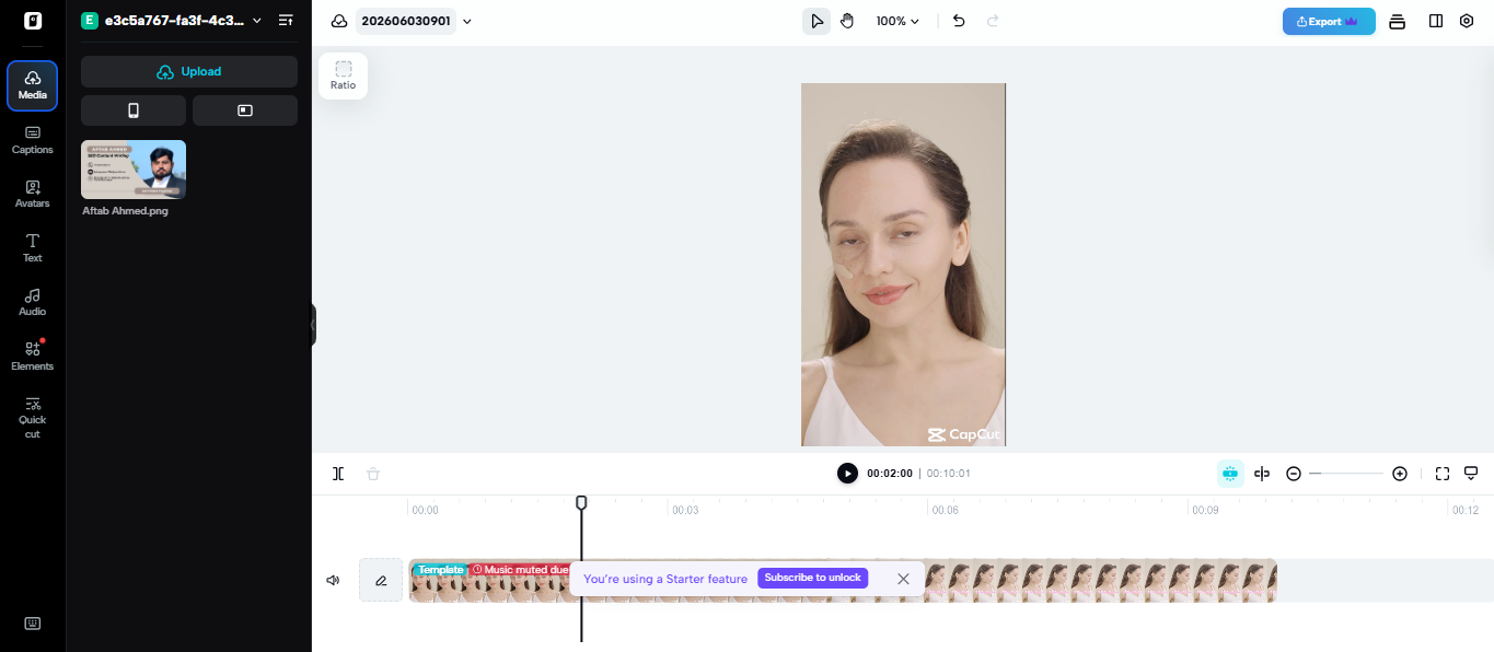 Upload your media in the video editor