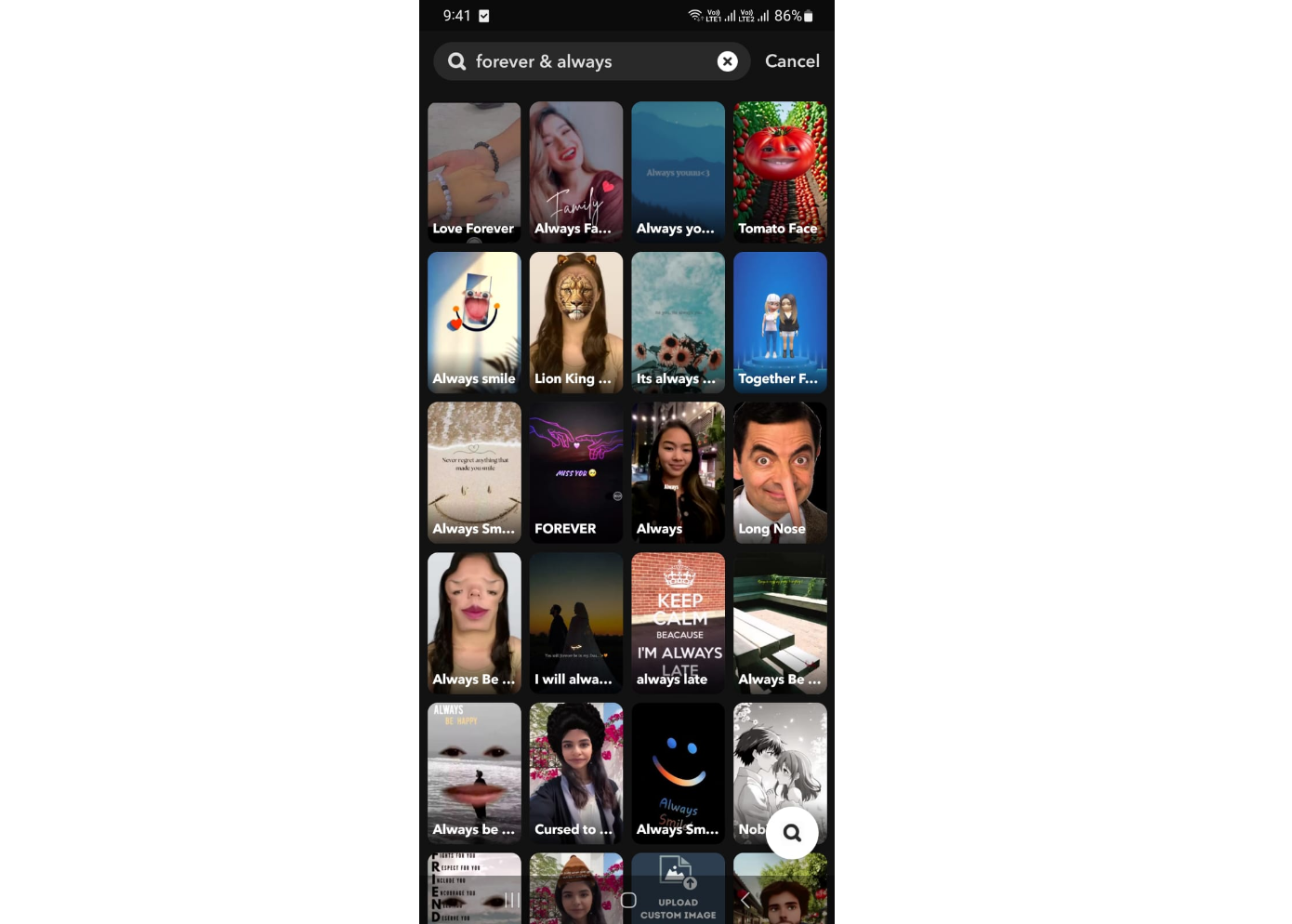 Filtre Snapchat pour toujours et toujours mariage
