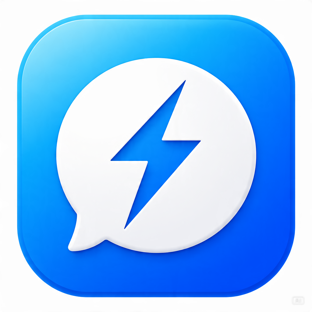 Blue chat bubble messaging icon generated by Pippit