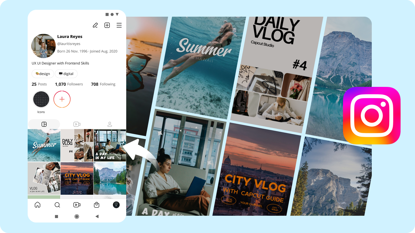 instagram profiel layout