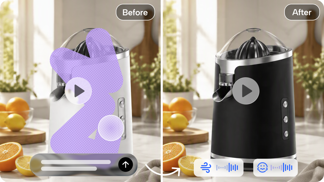 Update product visuals and voiceover with precision editing