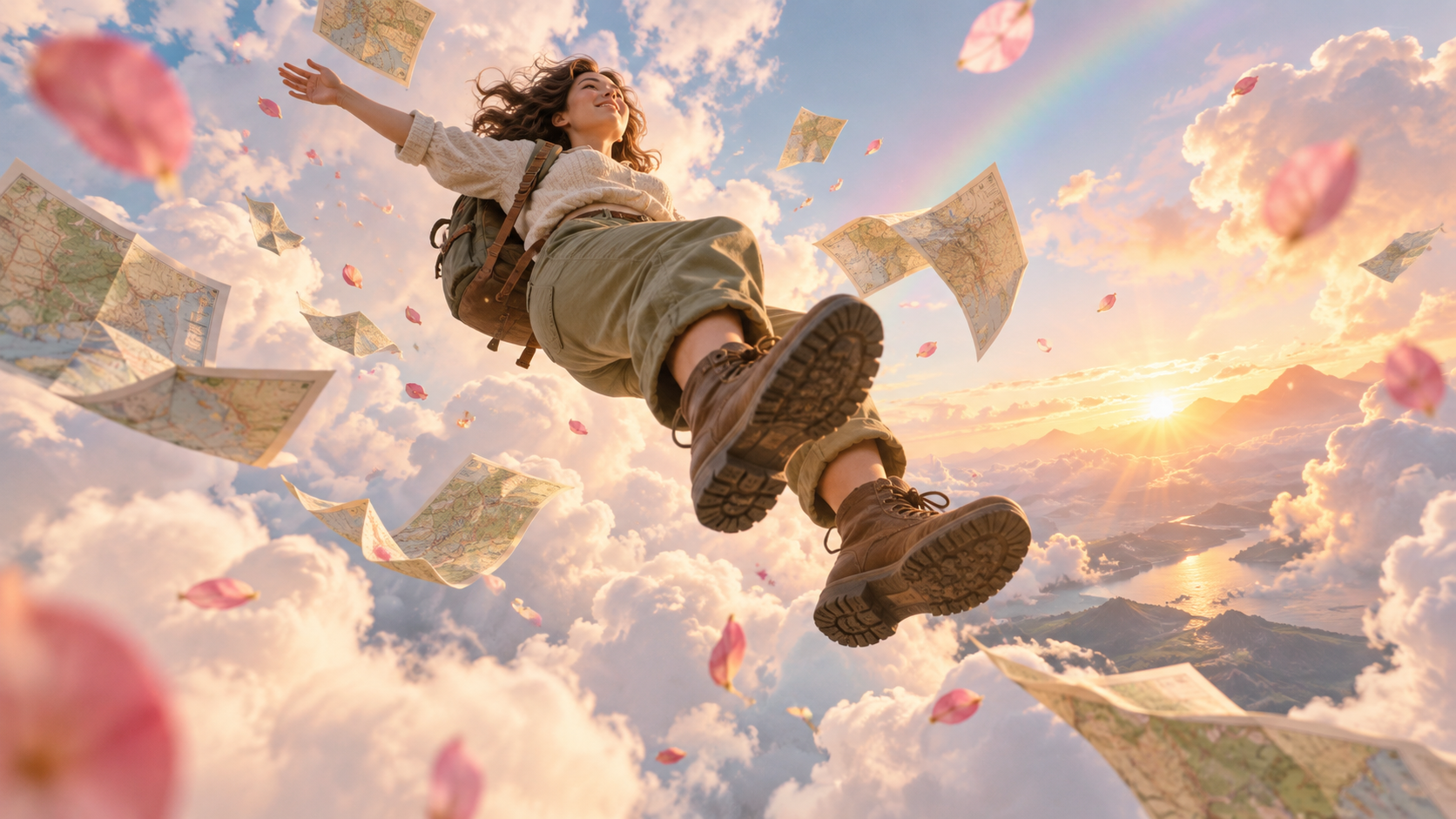 AI cloud fall: Traveler Through Morning Clouds