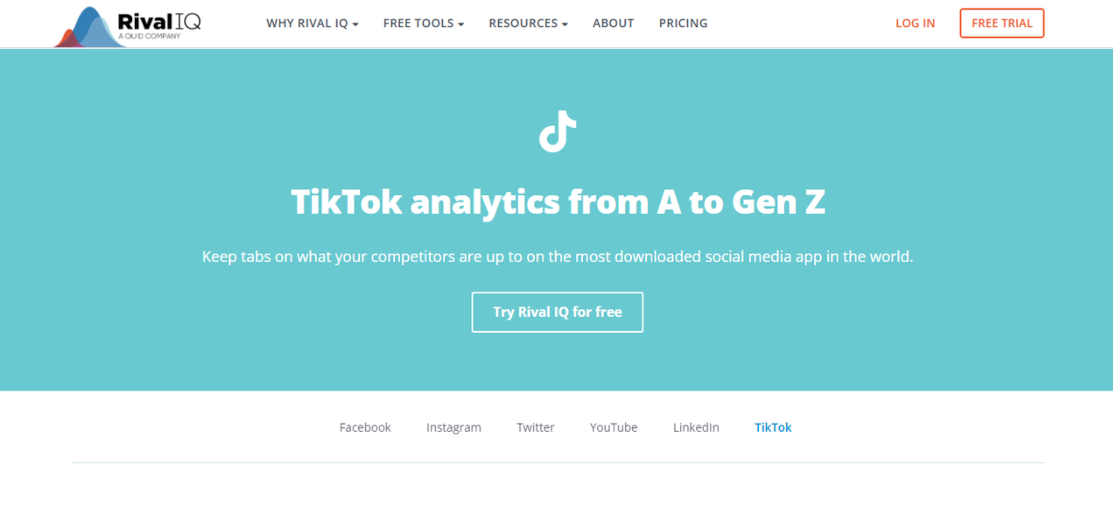 Rival IQのインターフェース-使いやすい無料のTikTok分析ツール