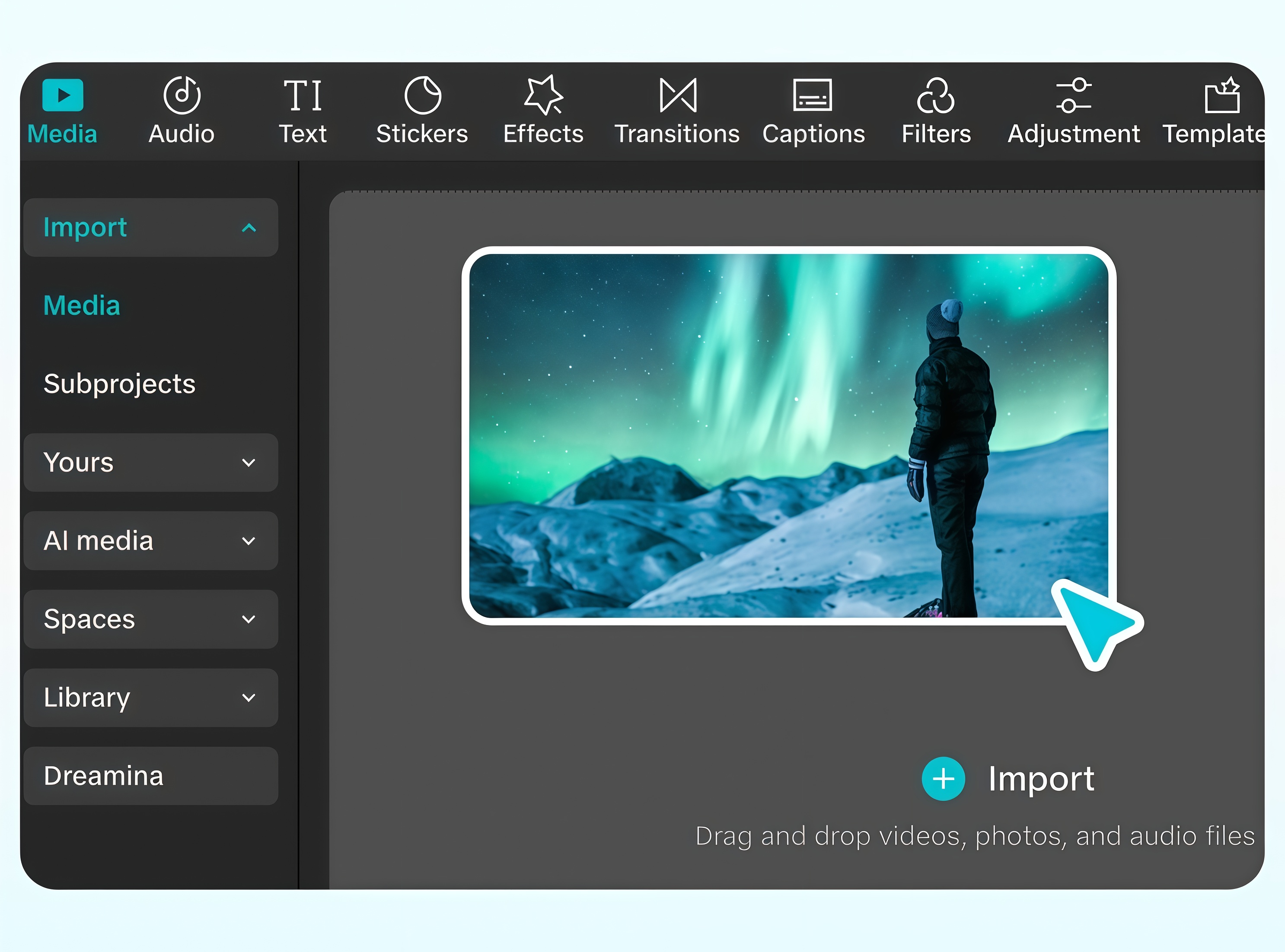 Start a new project in CapCut promo video maker