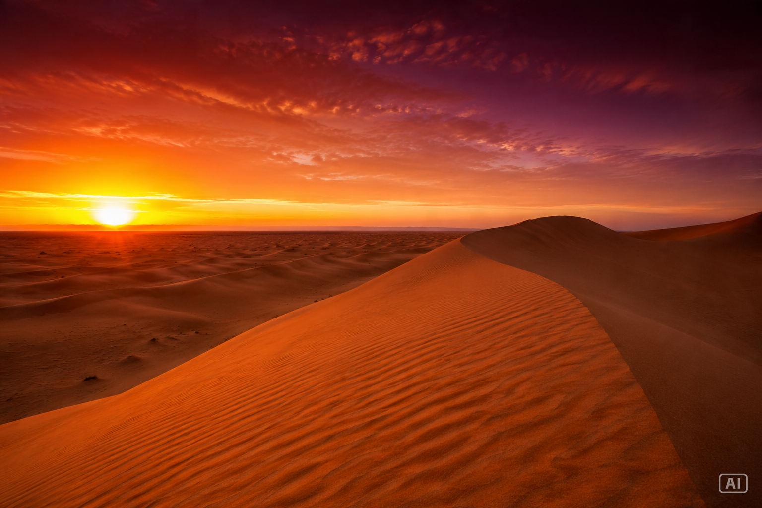 Desert sunset image generated by Pippit