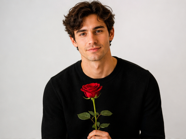 Gemini AI Photo Prompt Copy Paste Trending Boy Rose prompt example 1 - Studio rose portrait