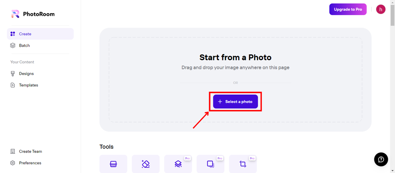 Upload and select