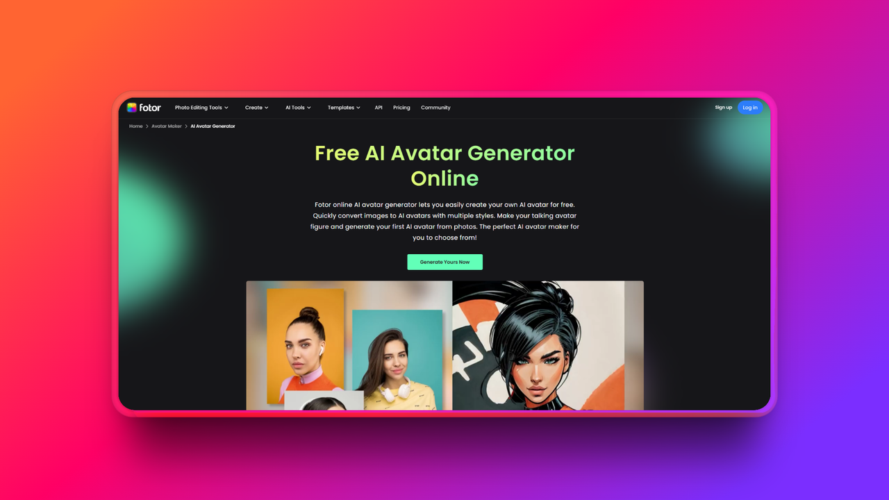 Generatore di avatar AI di Fotor
