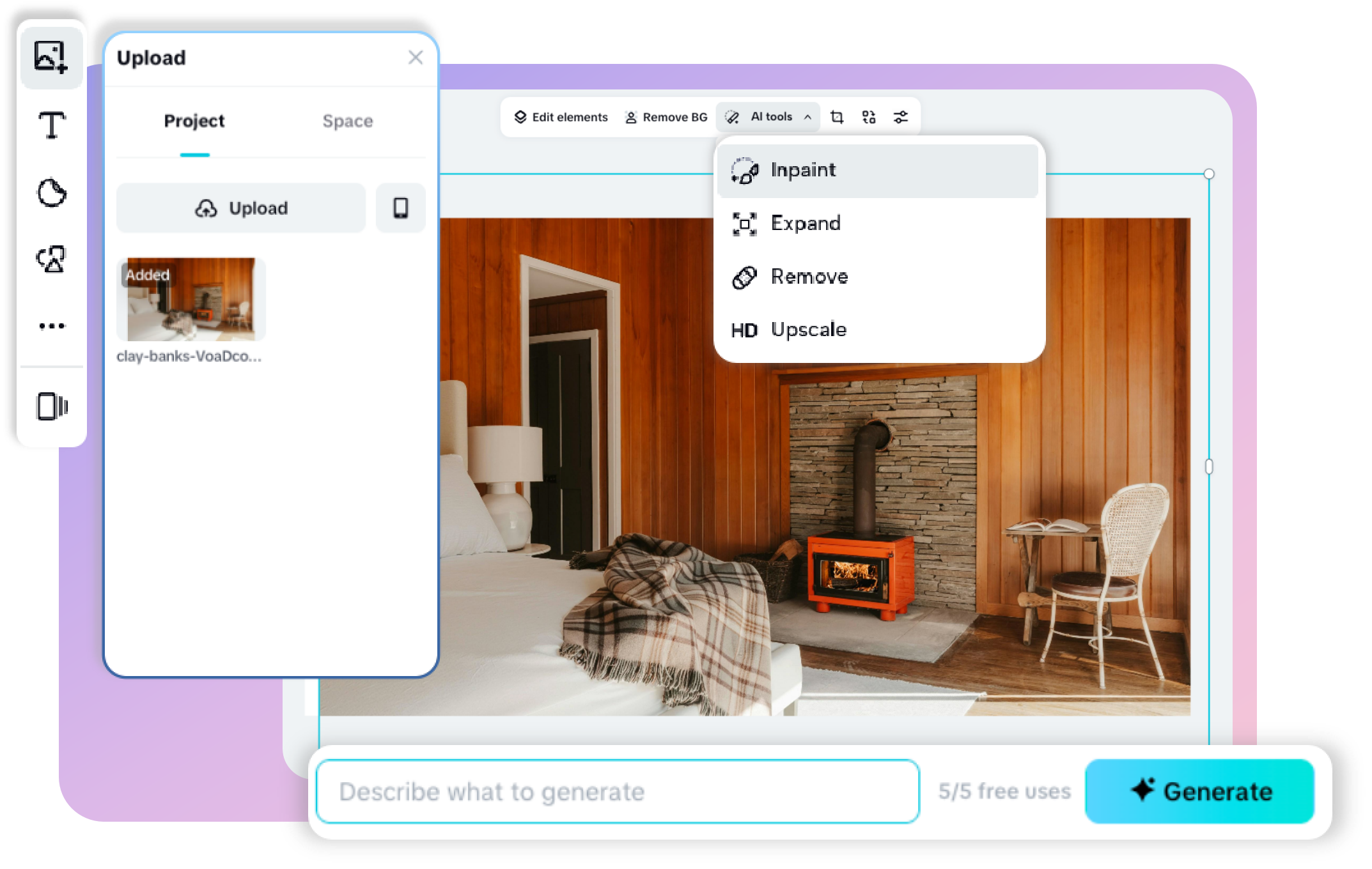 Step 2: Use CapCut's Inpainting AI Tool