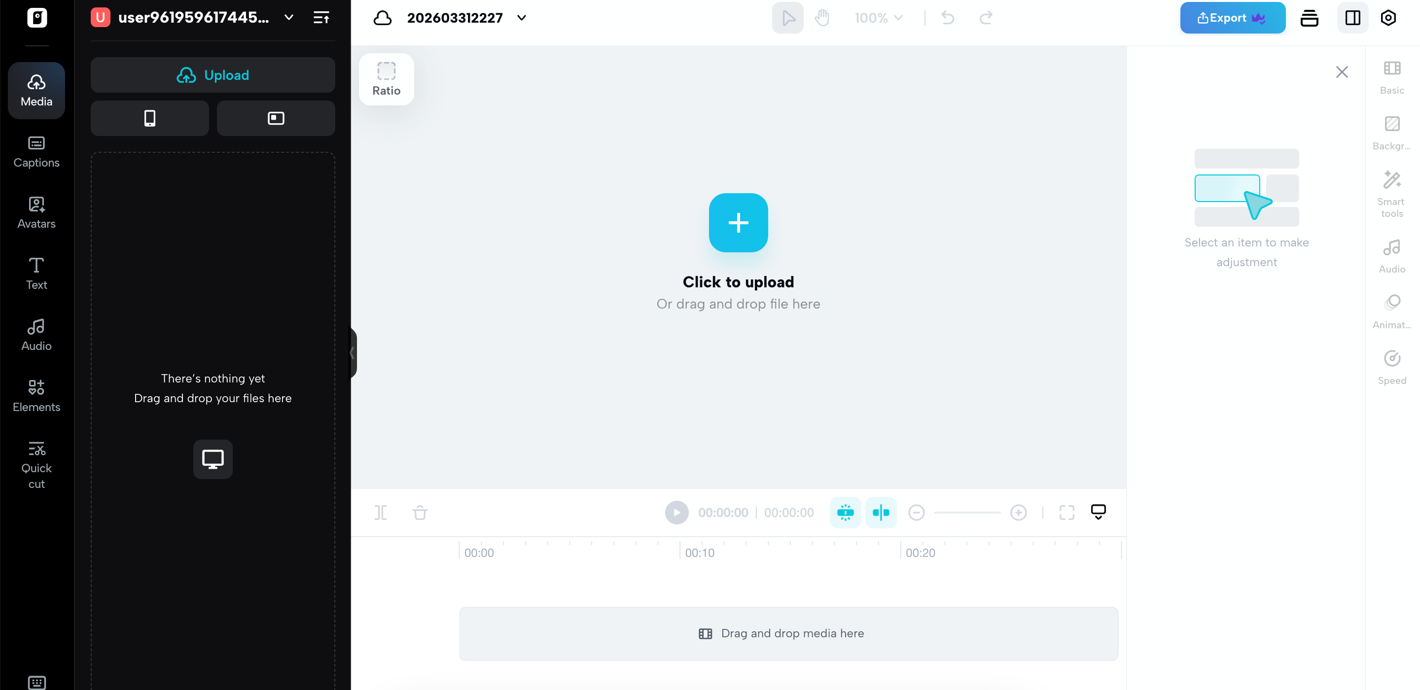 Open video editor