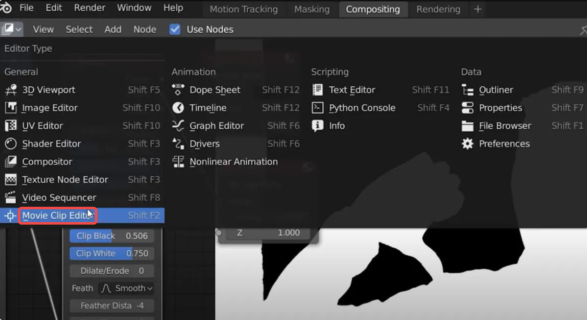 Applicazione di chroma key nell'editor video Blender