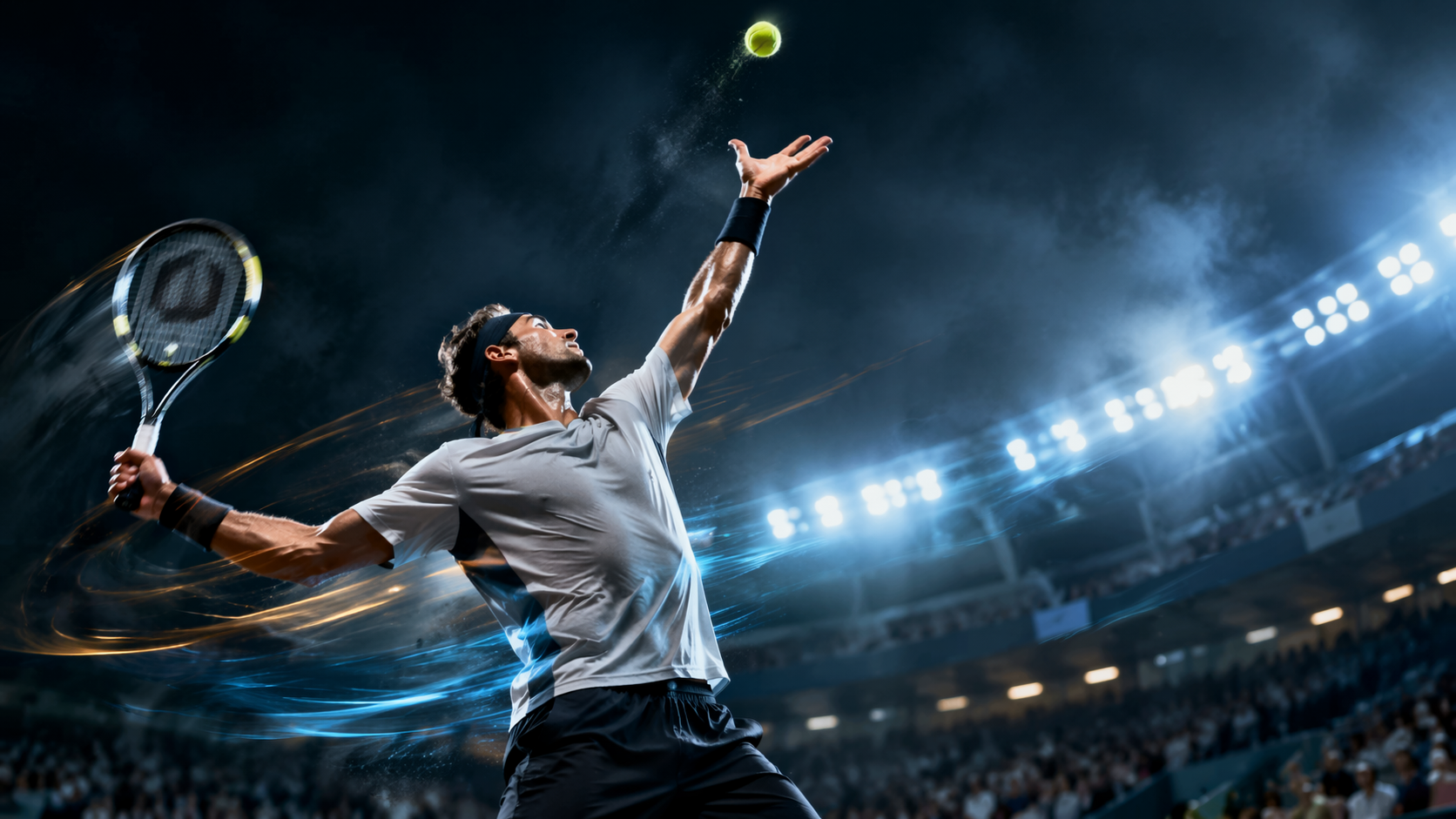 Dreamina Tennis AI fordert Prompt Beispiel 1: Center Court Rally Poster