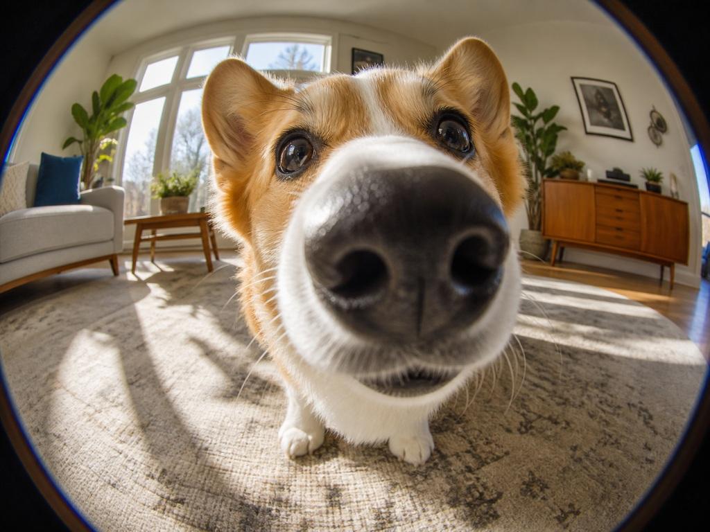 Fisheye Pet Photo AI Prompts creative result