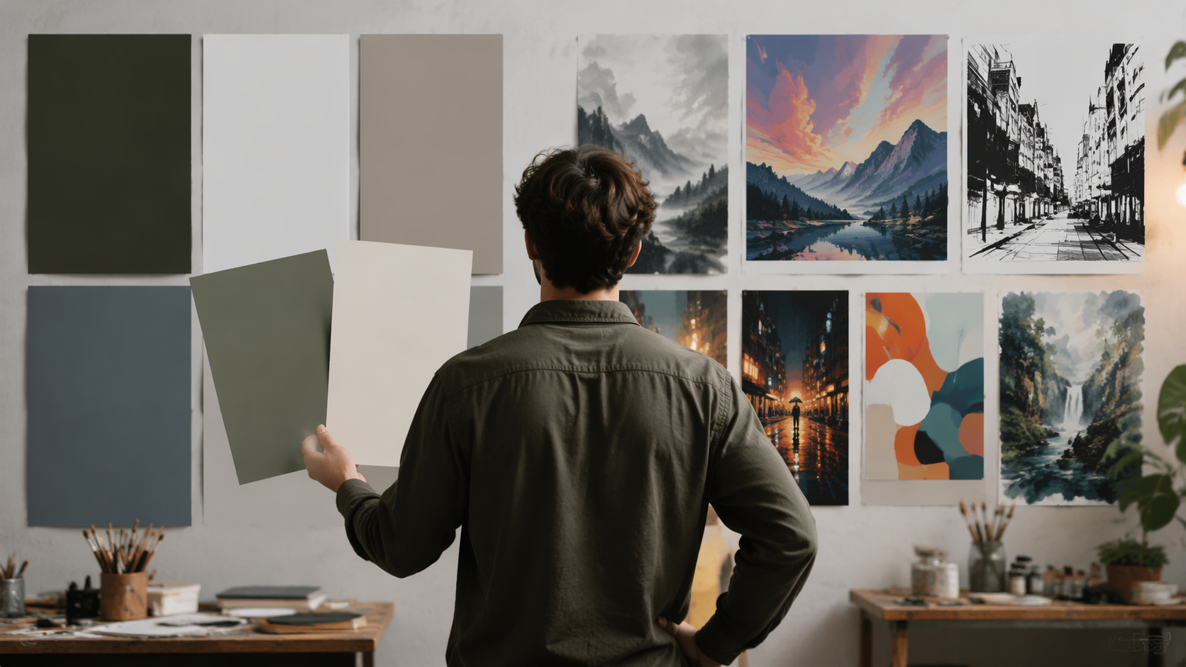 Dreamina adobe ai image generator prompt example 3: Neutral Design Workspace