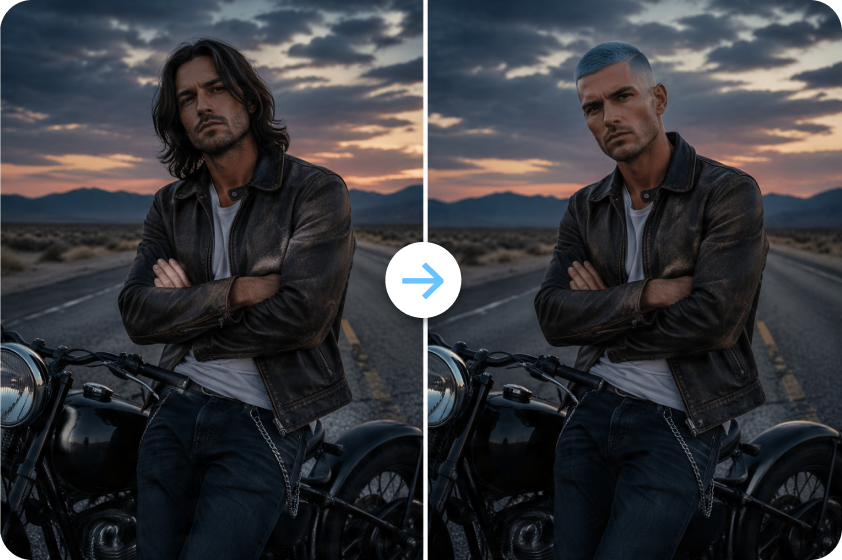 Custom bleached buzz cut filter options