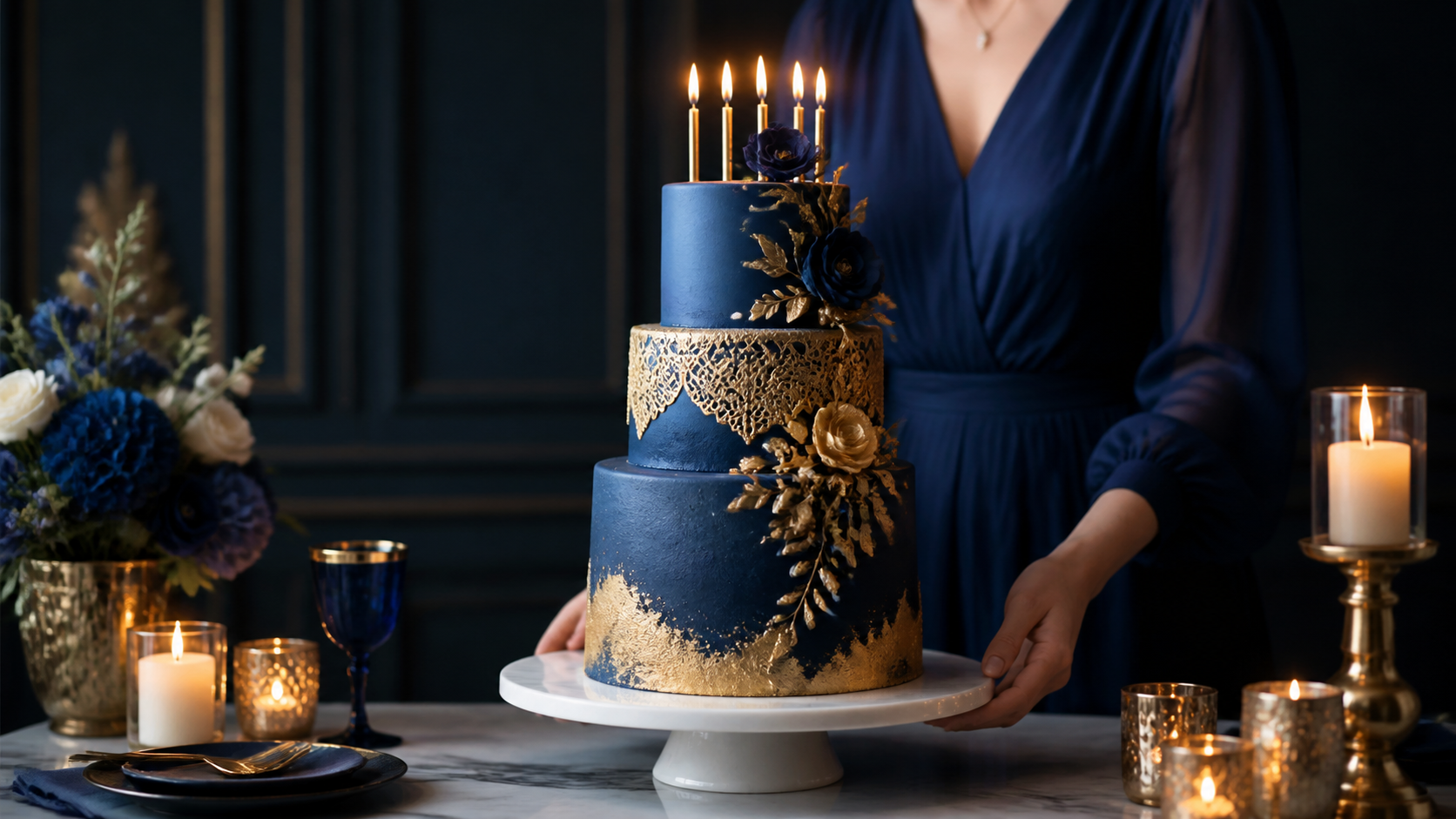 AI Cake Image Prompts - Scena di decorazione della crema di burro