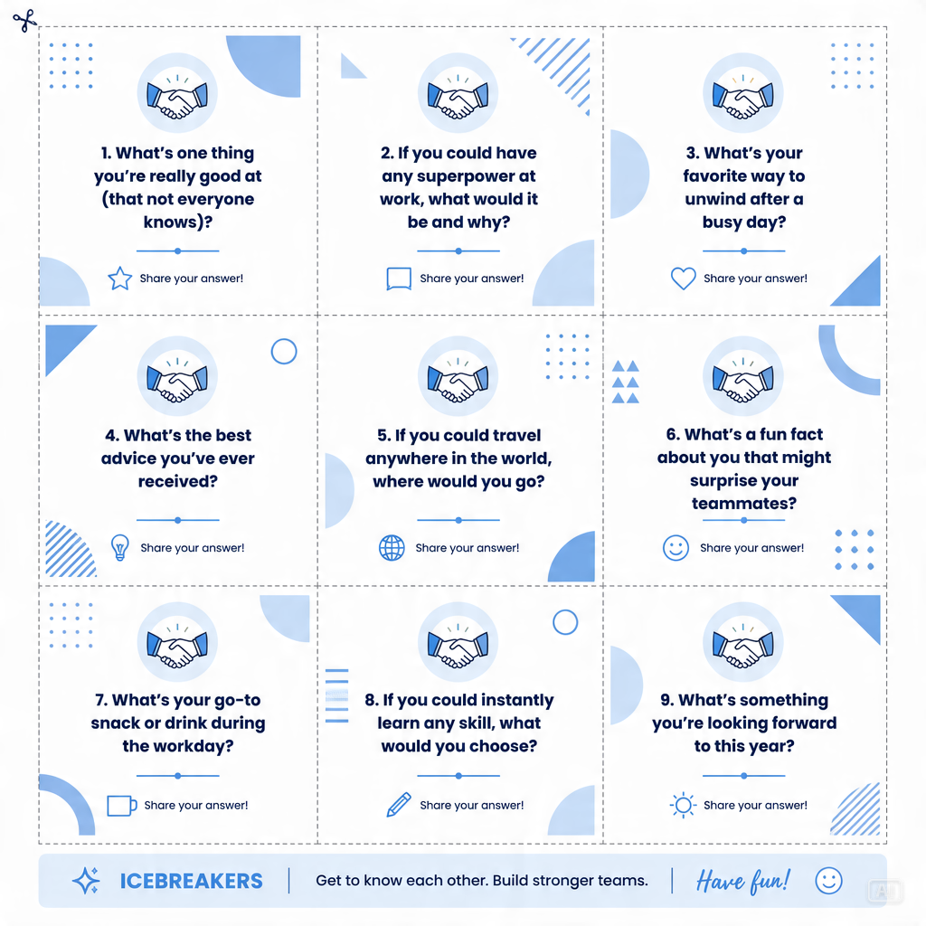 Team building icebreaker card design generated by Pippit