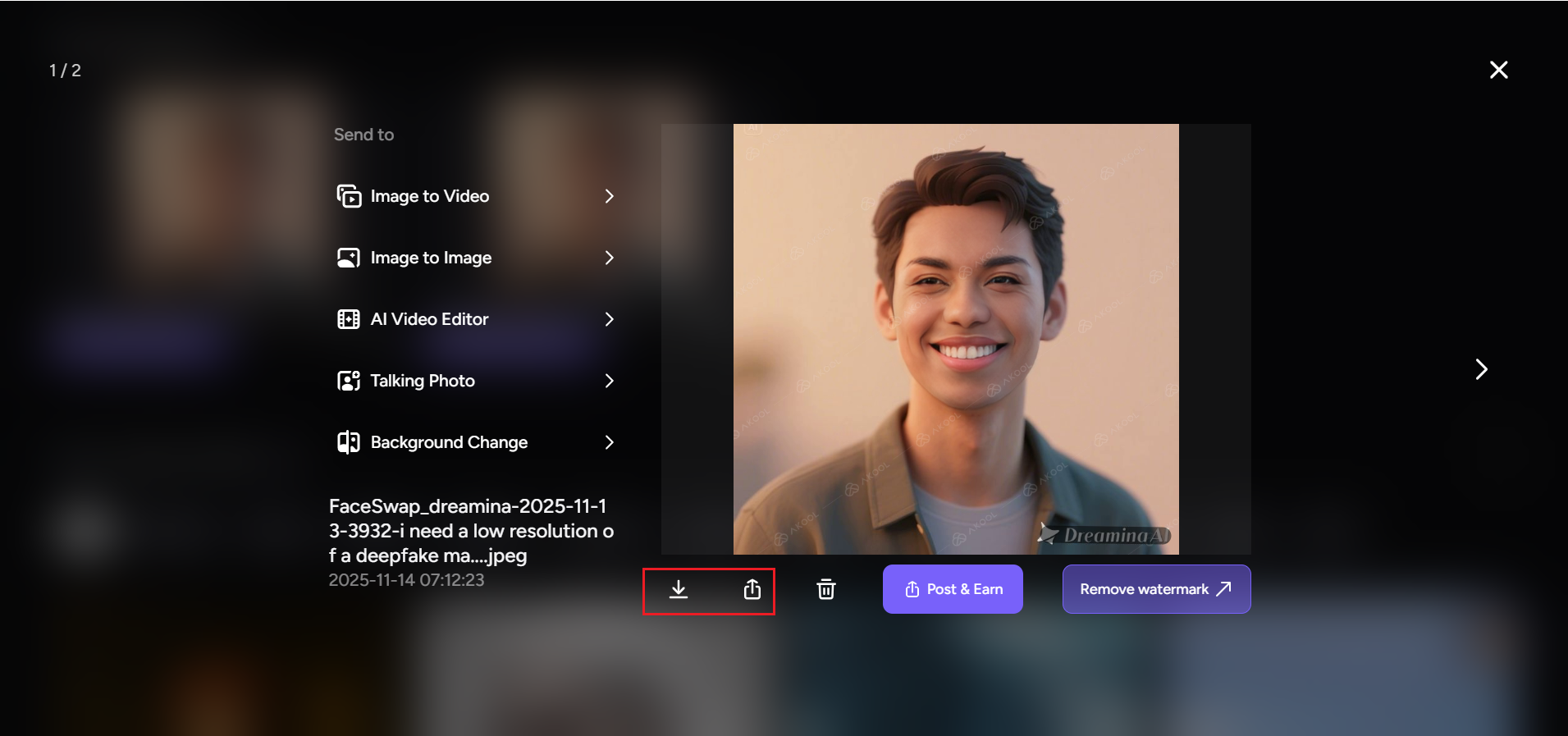 Download your deepfake output