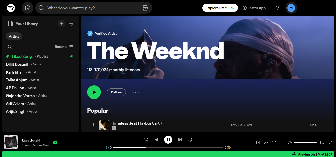 The Weeknd - l'un des meilleurs artistes de tous les temps sur Spotify