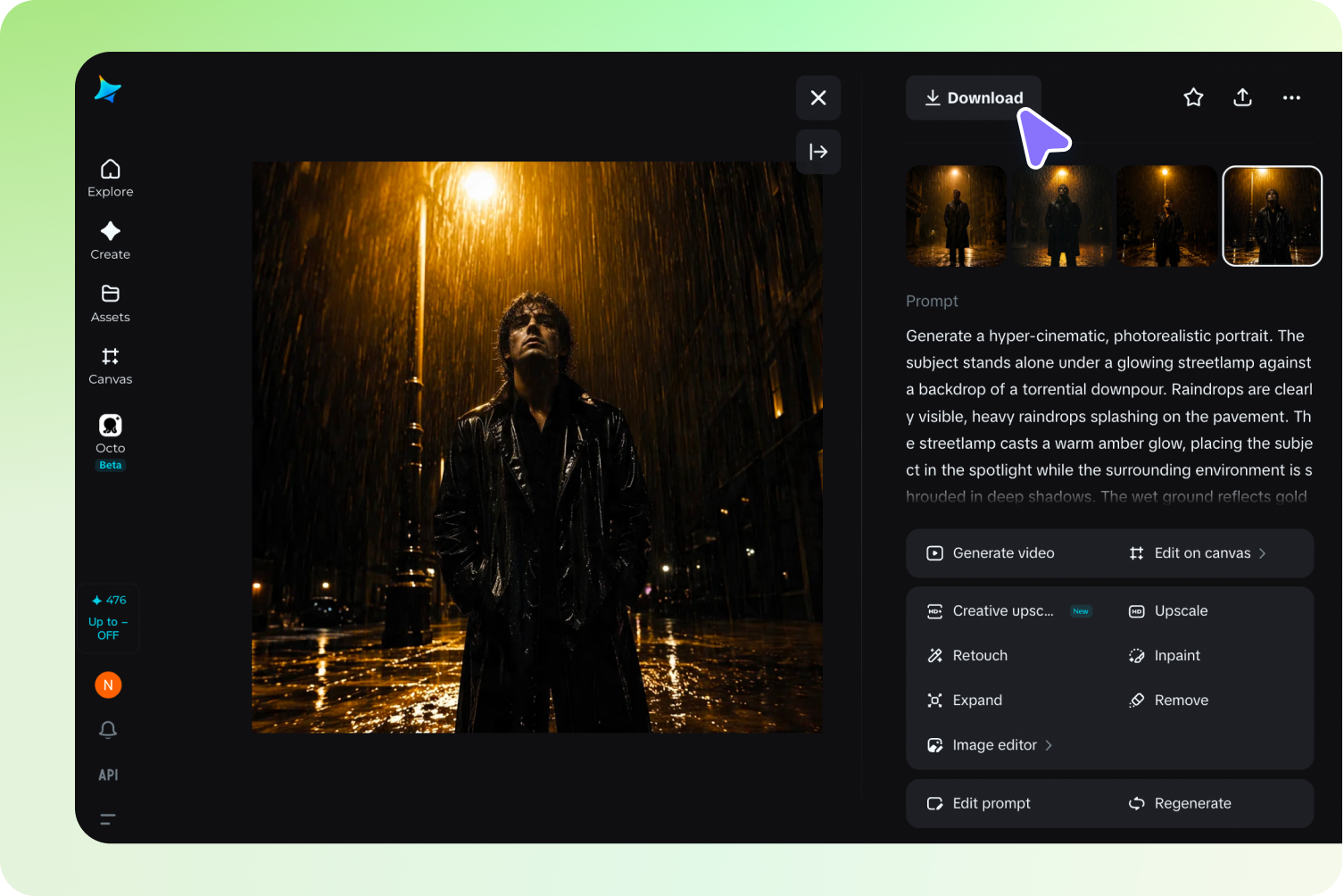 Refine, edit, and download