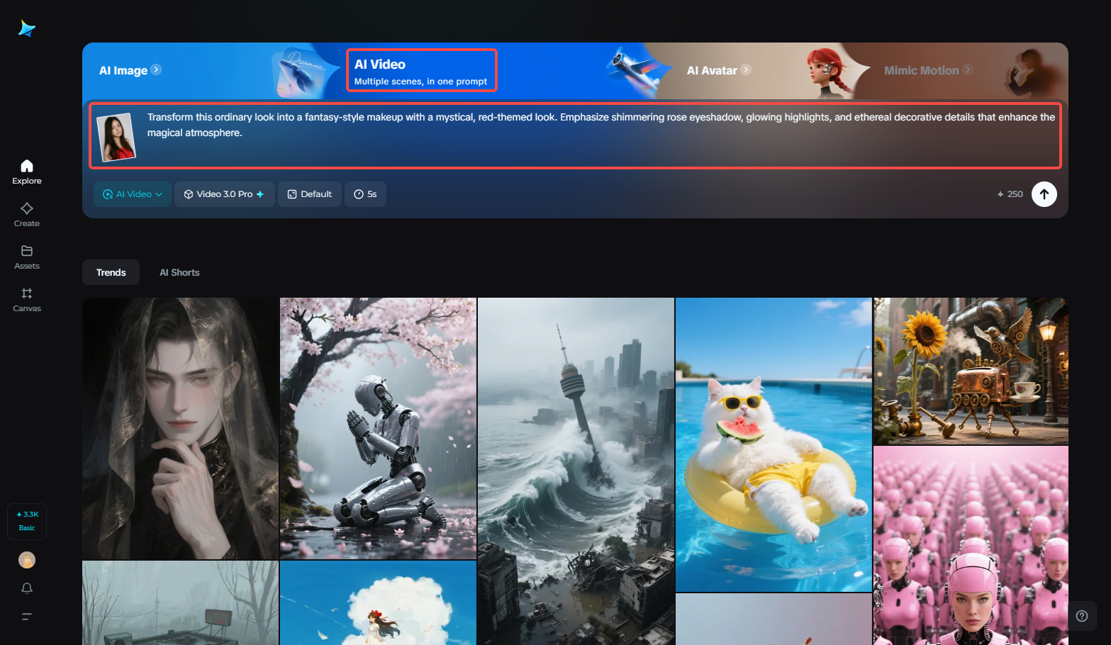 Enter text prompt & image reference