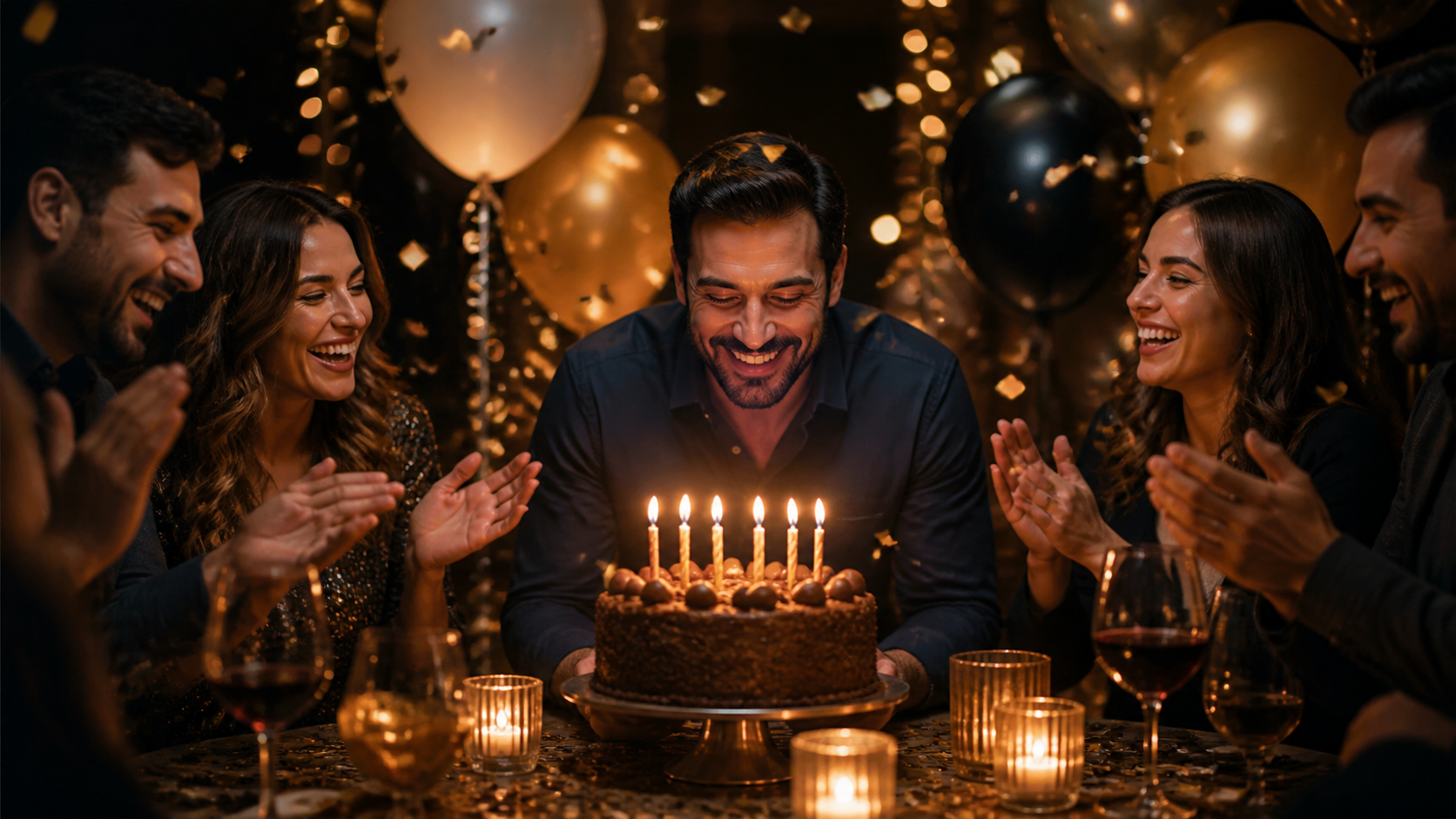 Nighttime Birthday Finale prompt example