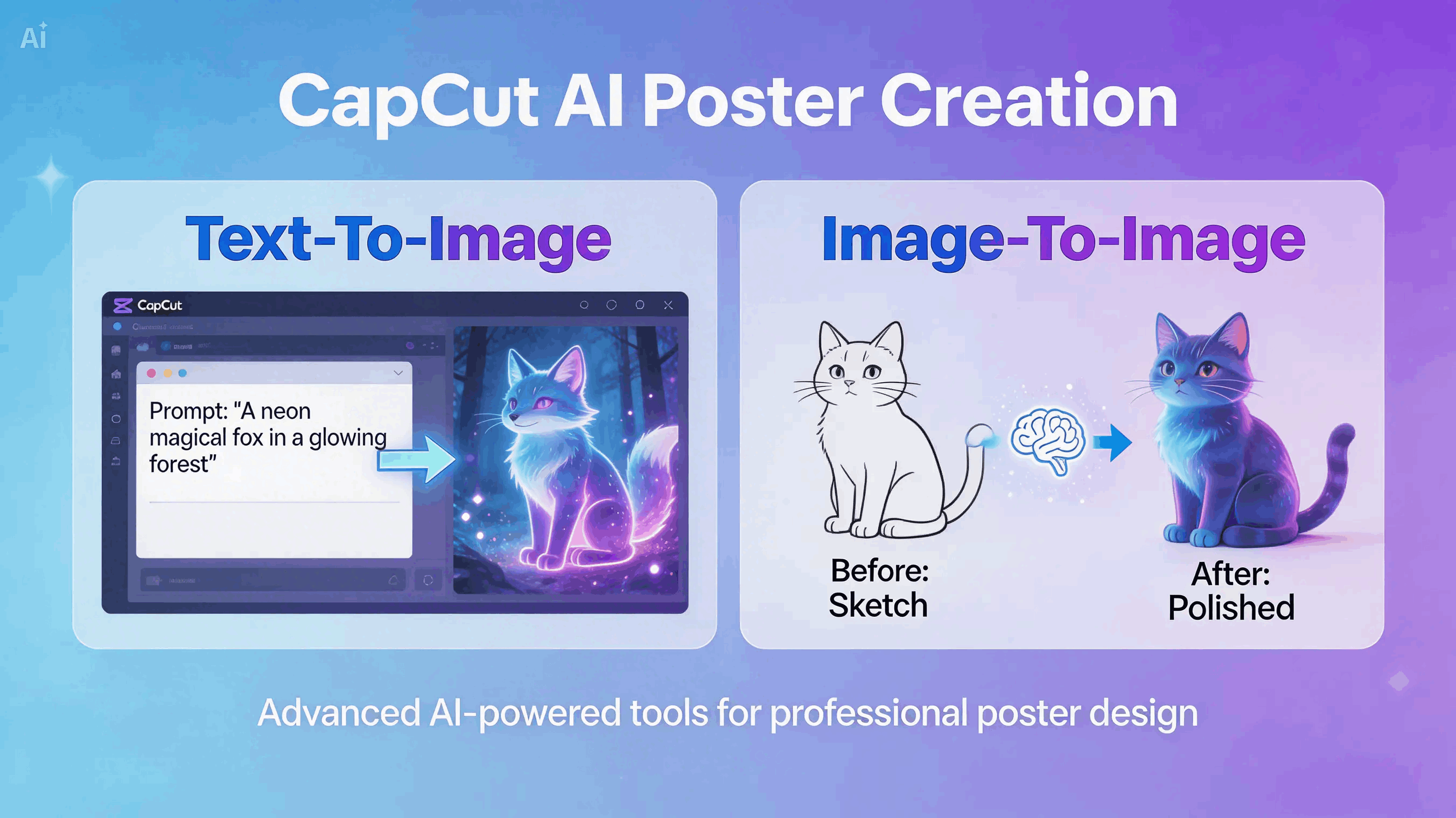 Інтерфейс генератора ілюстрацій CapCut AI з підказкою та еталонним зображенням