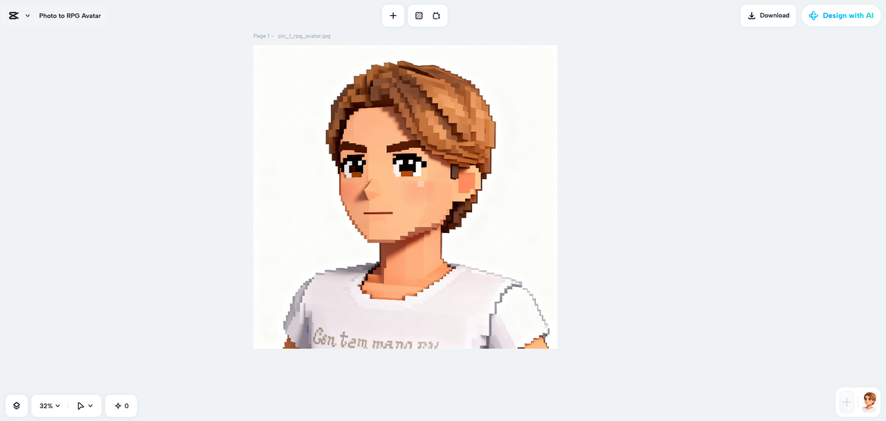 Creazione di avatar da foto RPG tramite AI di CapCut Video game