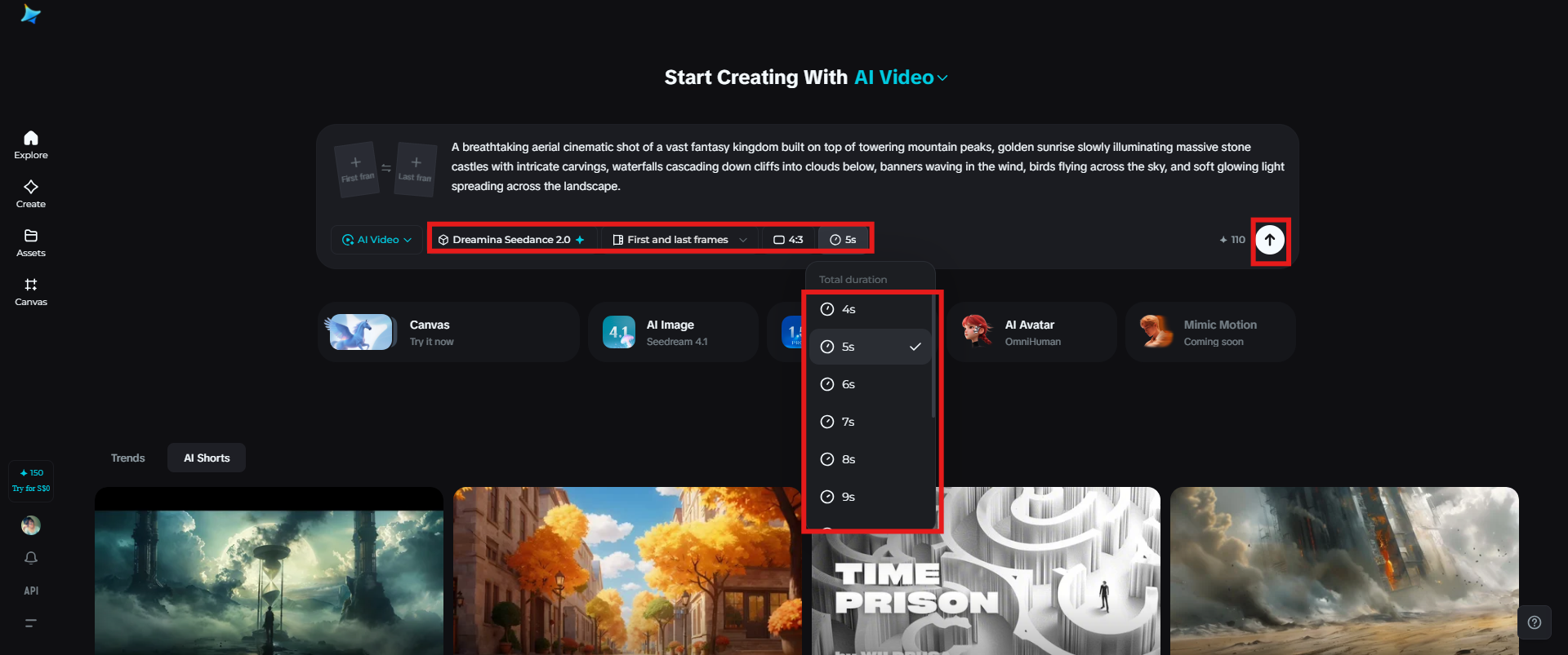 Wählen Sie das Videomodell aus und generieren Sie das Video