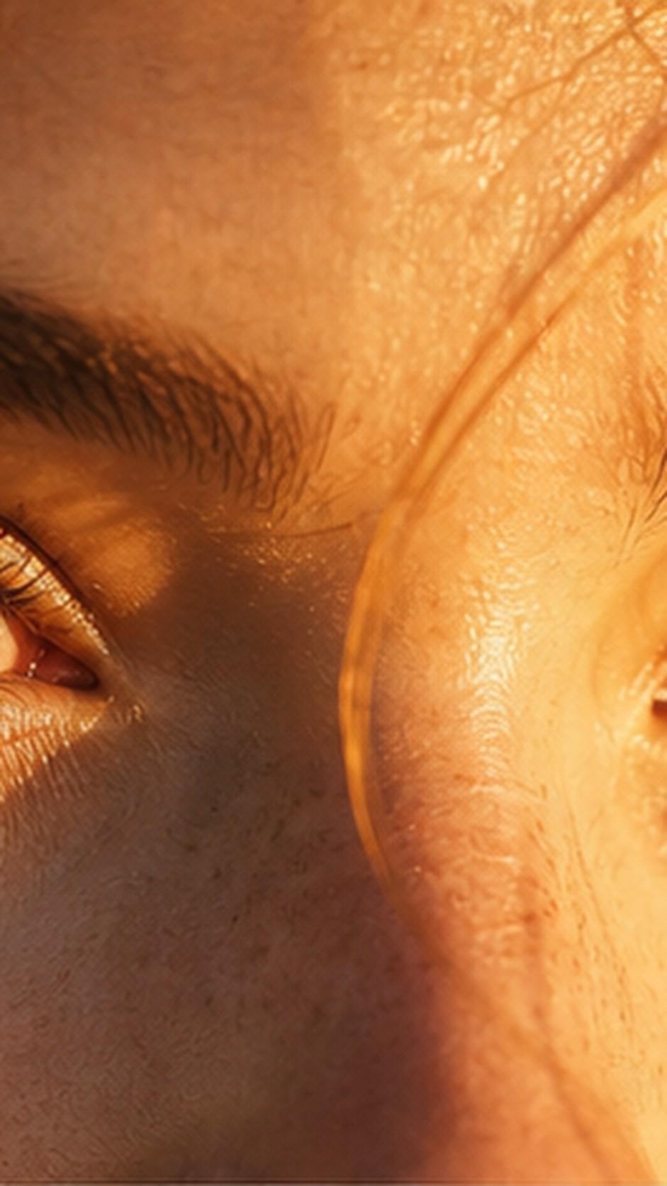 Golden Hour Close-Up Eyes Girl AI Photo mobile hero