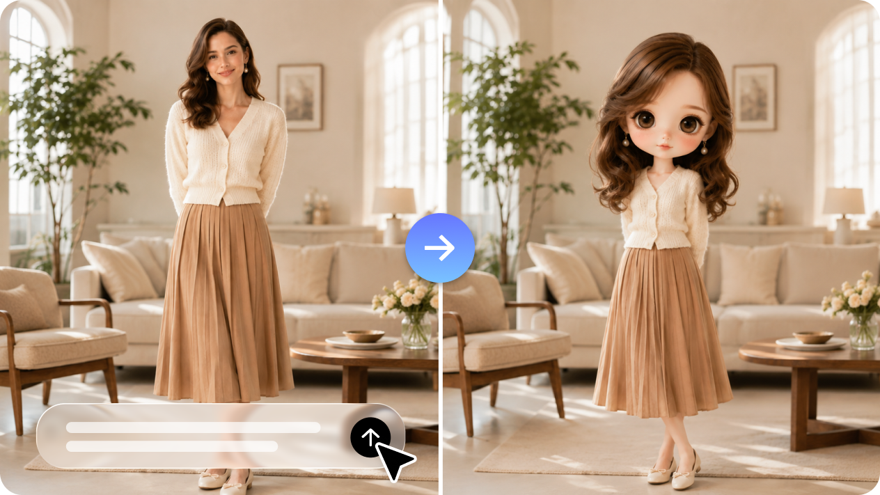Transform reference photos into Blythe-inspired dolls