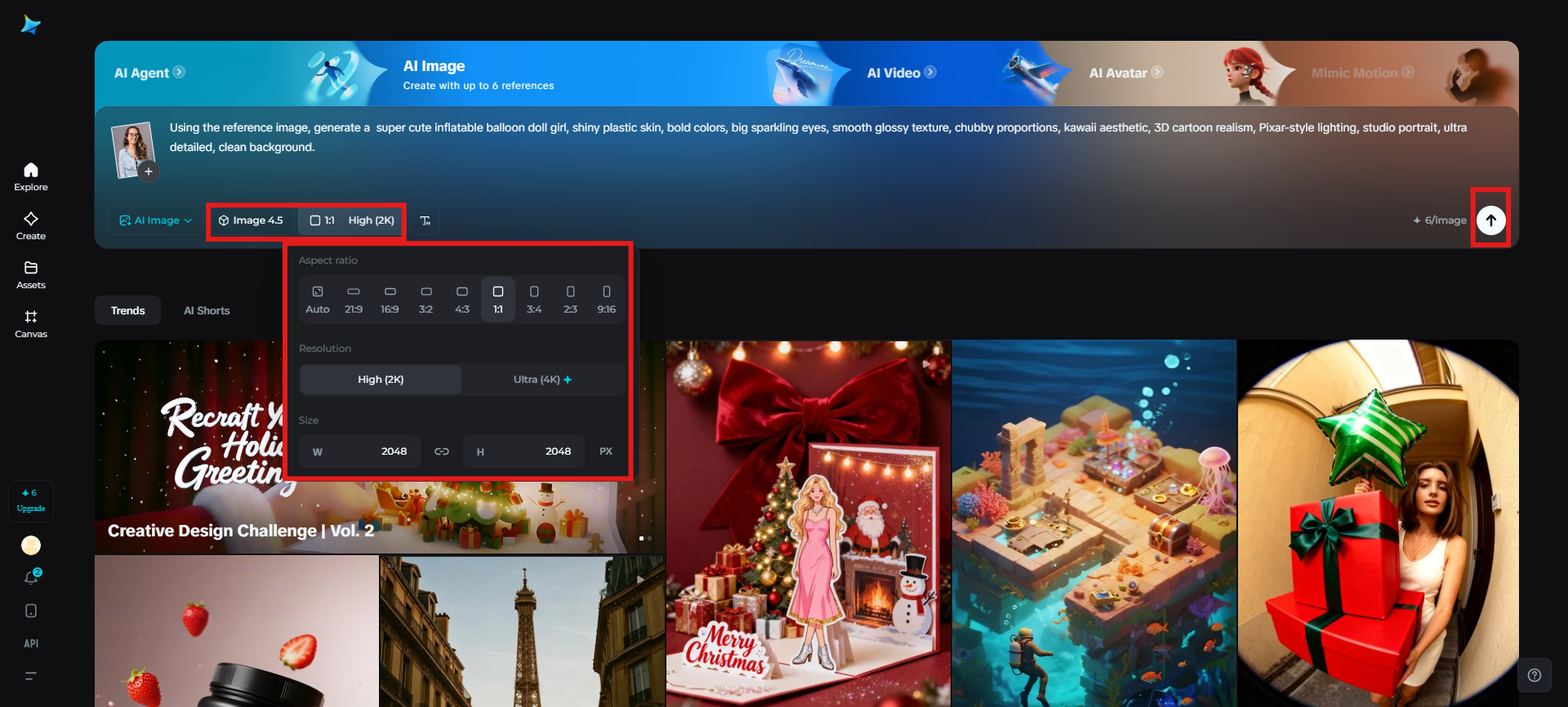 Adjust settings & generate