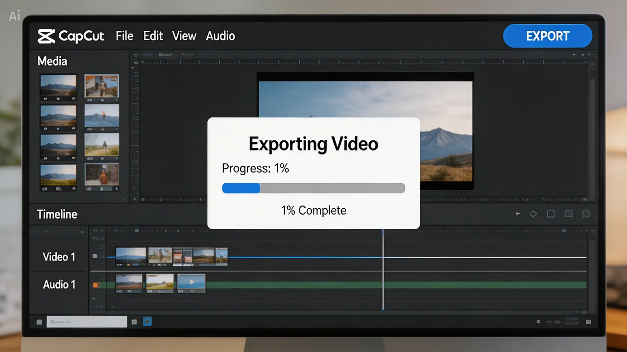 export stuck at 1%