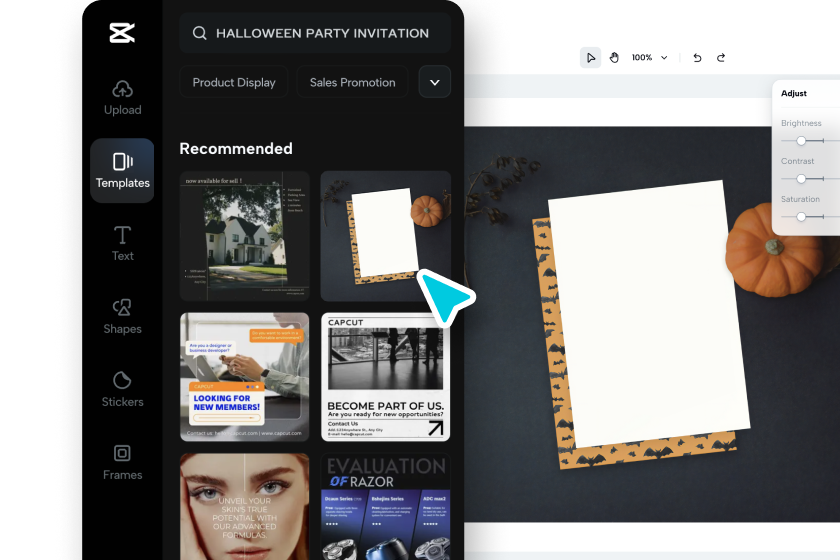 Choose a Halloween party invitation template