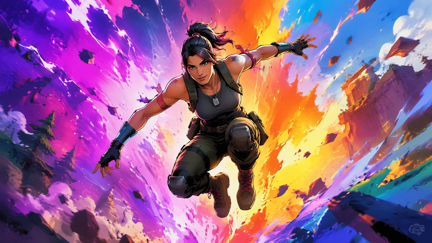 Dreamina fortnite filtru prompt exemplu 3: poster de acțiune de benzi desenate
