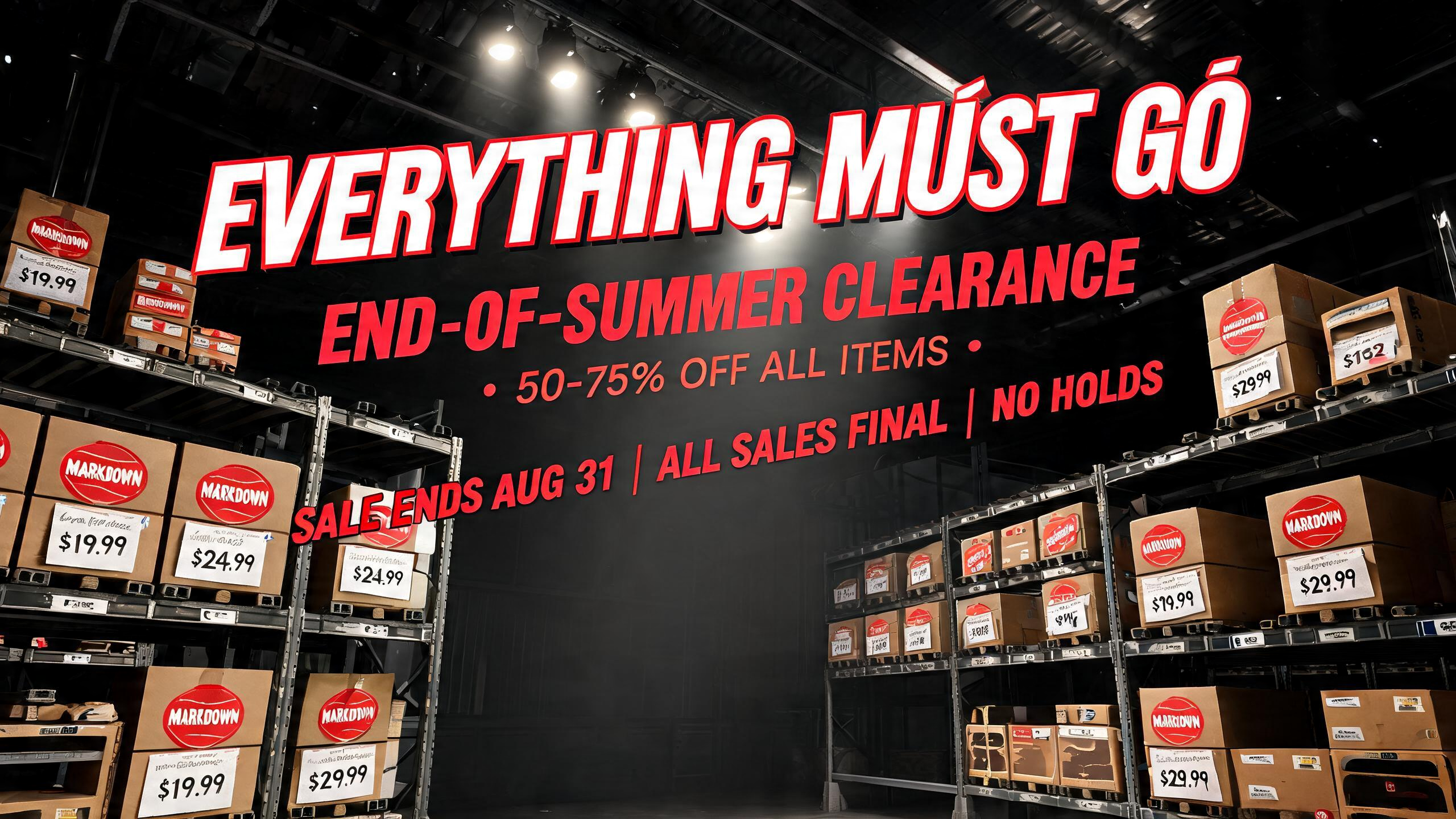 Prompt for a retail clearance sale